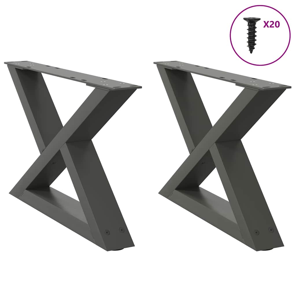 Pieds de table basse 2 pièces Anthracite 50 x (30-31,3) cm Acier - XIOS