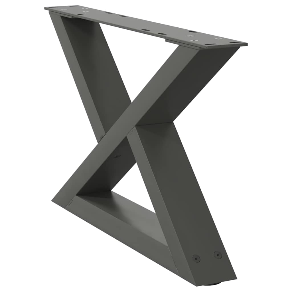 Pieds de table basse 2 pièces Anthracite 50 x (30-31,3) cm Acier - XIOS