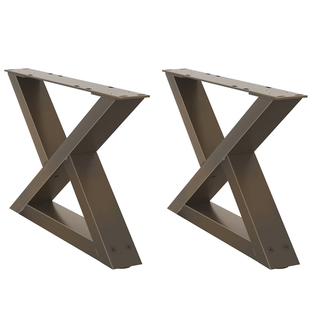 Pieds de table basse 2 pièces Acier naturel 50 x (30-31,3) cm Acier - XIOS