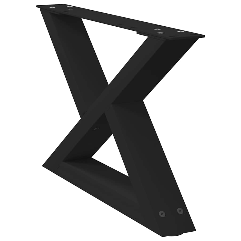 Pieds de table basse 2 pièces Noir 60 x (30-31,3) cm Acier