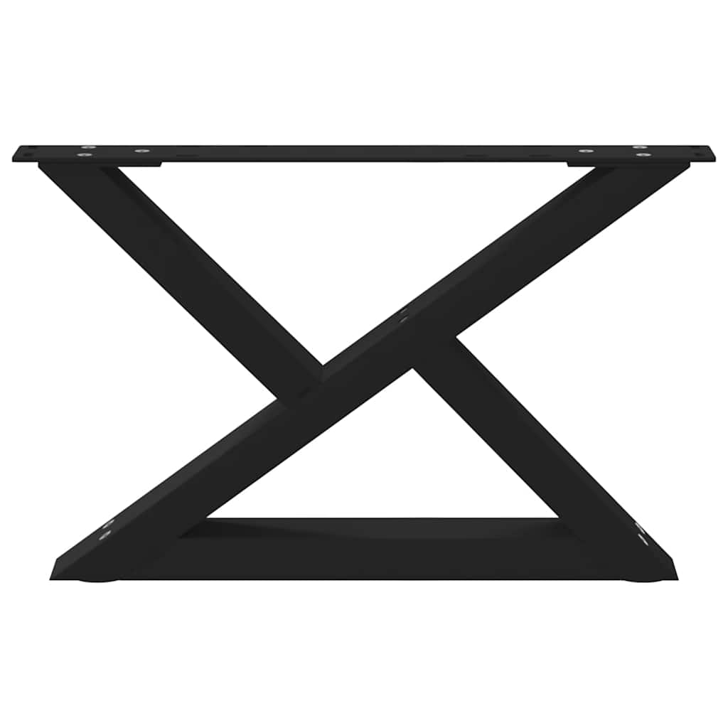 Pieds de table basse 2 pièces Noir 60 x (30-31,3) cm Acier