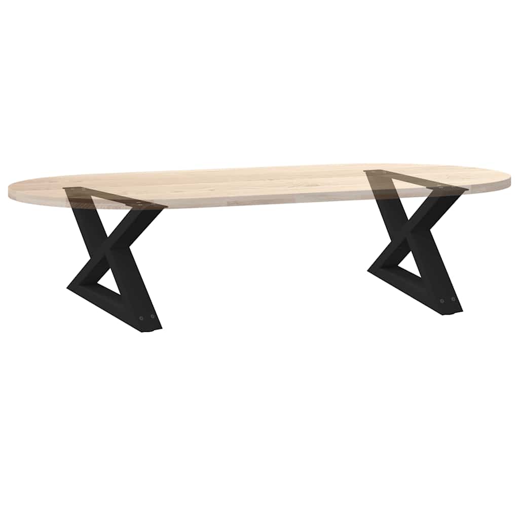 Pieds de table basse 2 pièces Noir 60 x (30-31,3) cm Acier