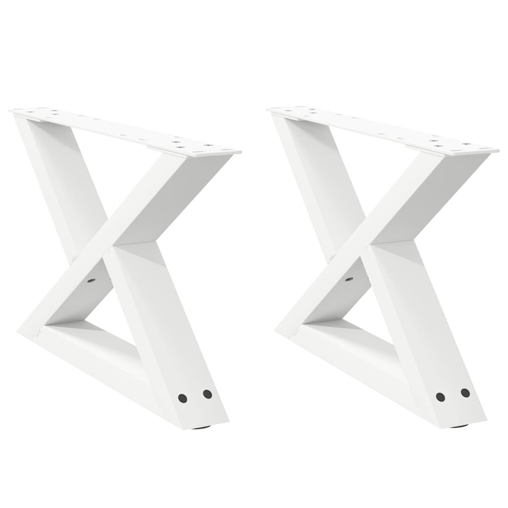 Pieds de table basse 2 pièces Blanc 60 x (30-31,3) cm Acier - XIOS