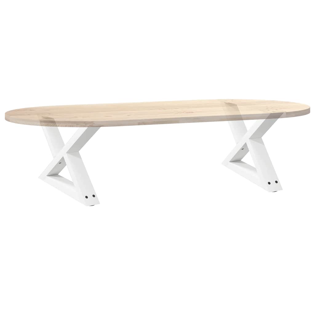 Pieds de table basse 2 pièces Blanc 60 x (30-31,3) cm Acier - XIOS