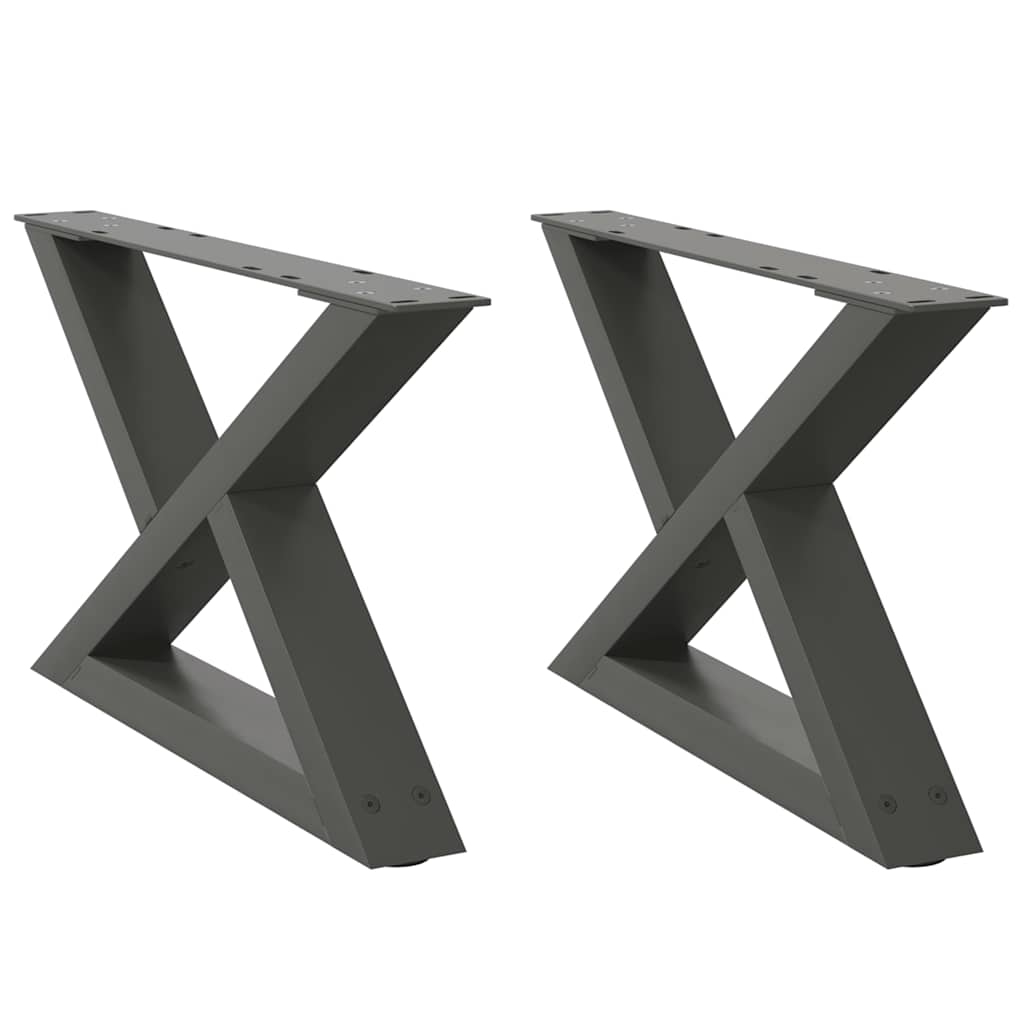 Pieds de table basse 2 pièces Anthracite 60 x (30-31,3) cm Acier - XIOS