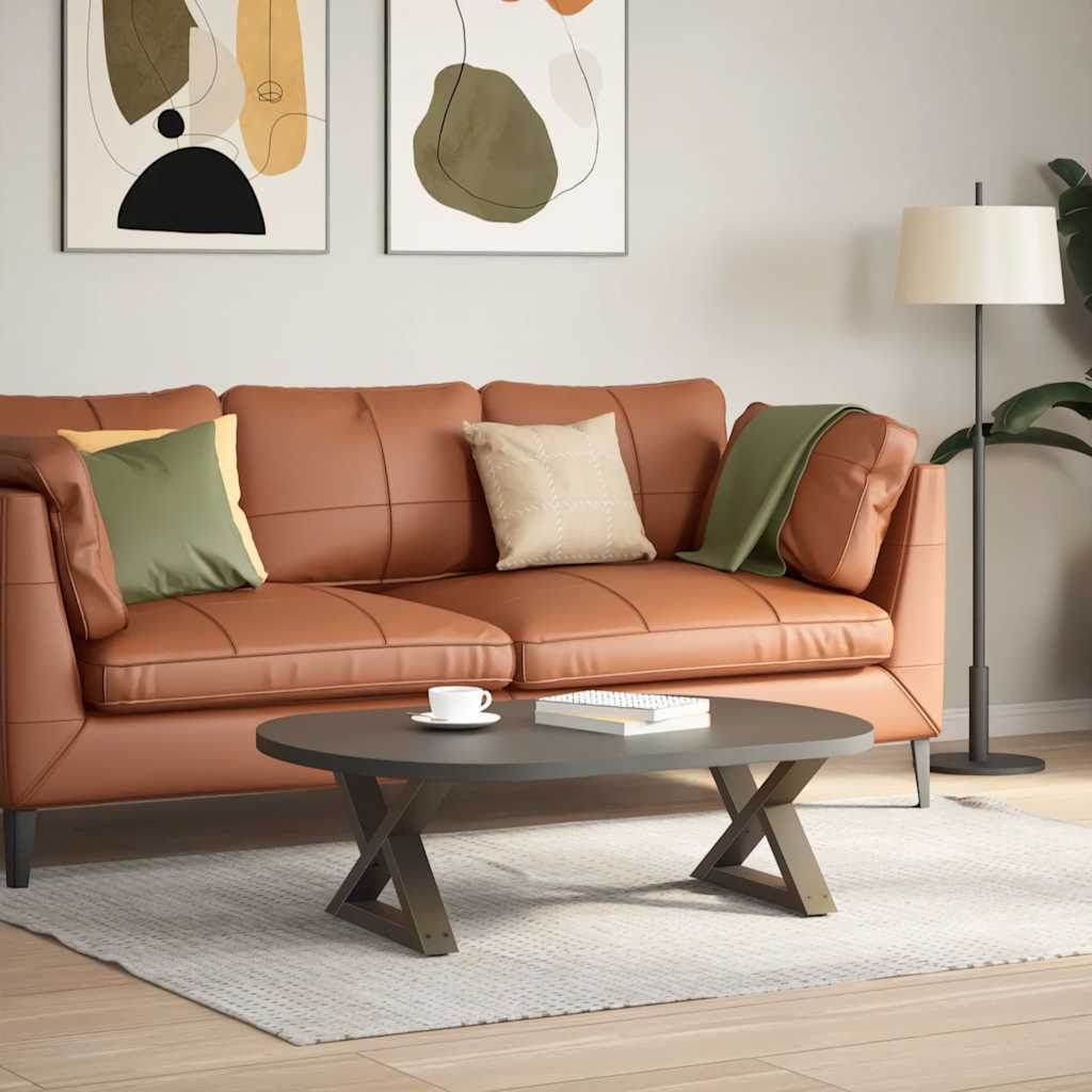 Pieds de table basse 2 pièces Acier naturel 60 x (30-31,3) cm Acier - XIOS