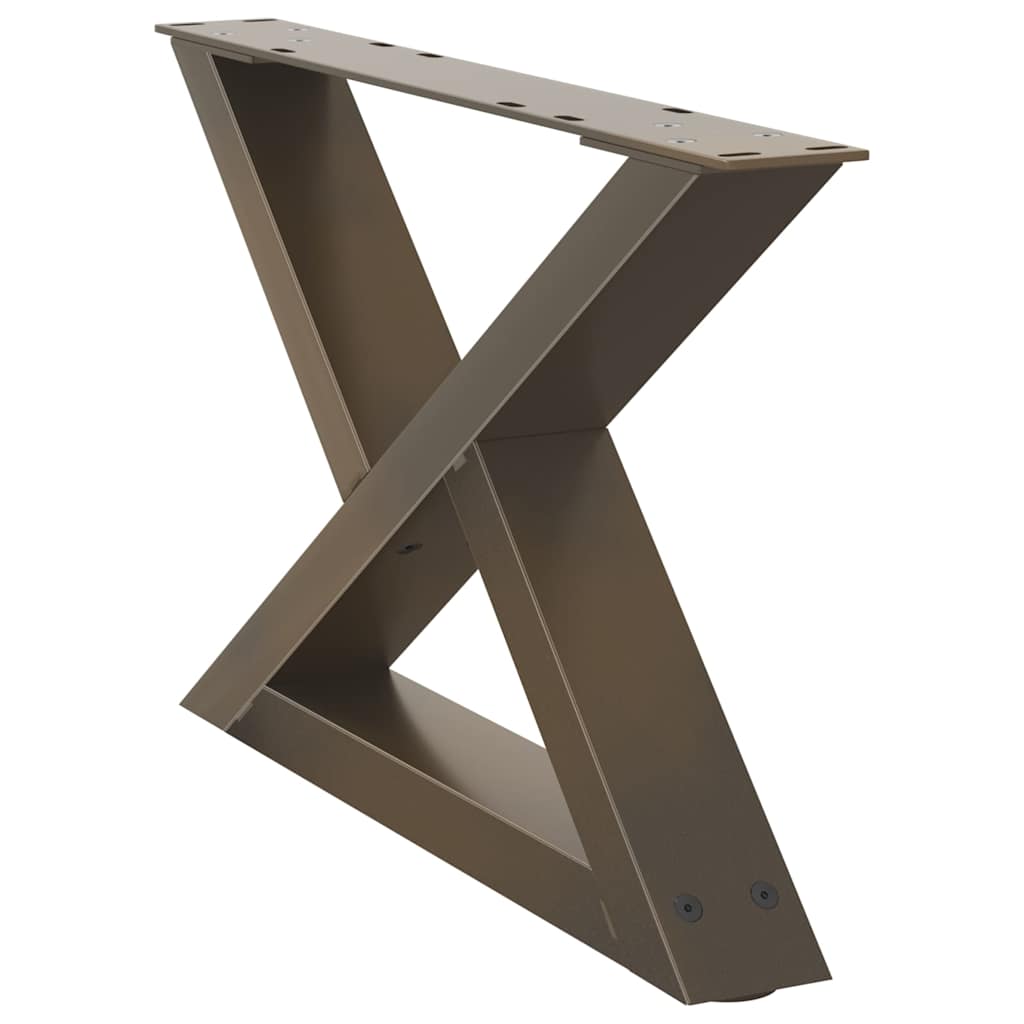 Pieds de table basse 2 pièces Acier naturel 60 x (30-31,3) cm Acier - XIOS