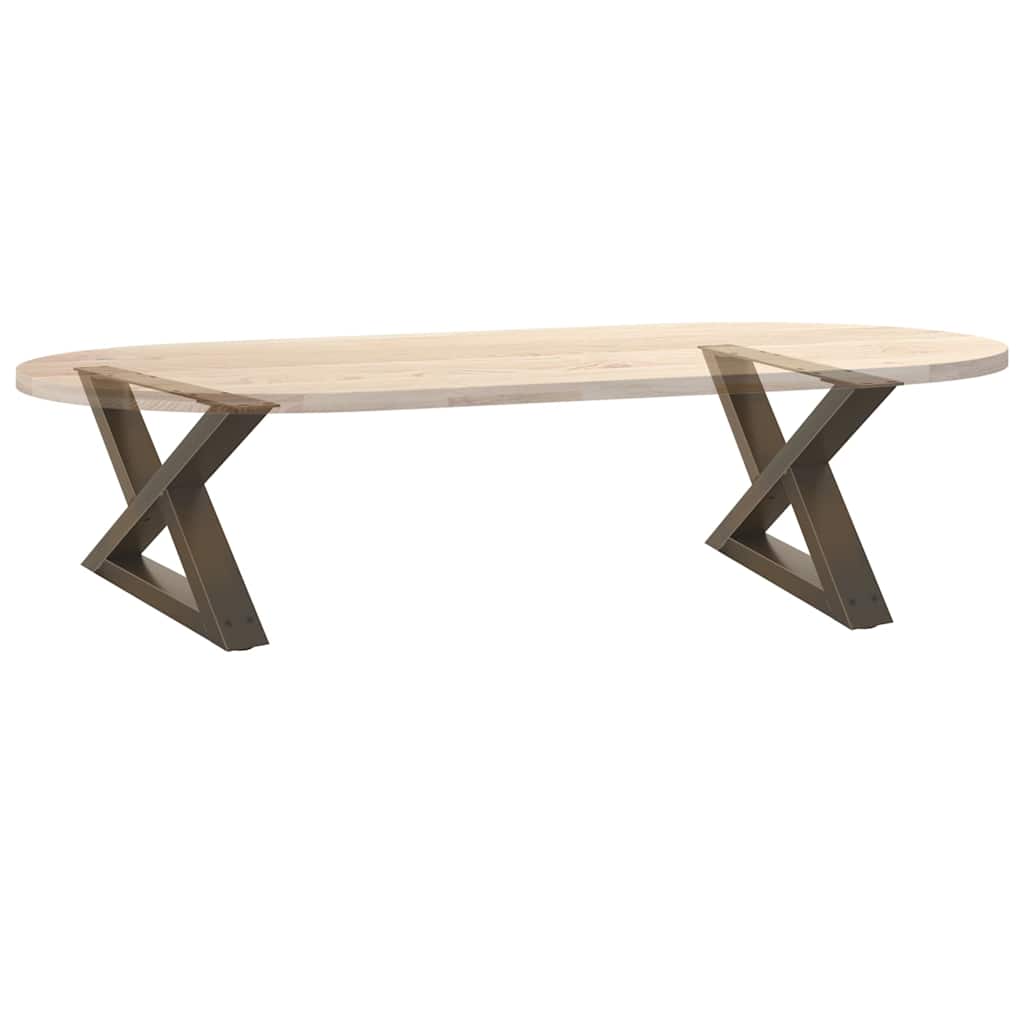Pieds de table basse 2 pièces Acier naturel 60 x (30-31,3) cm Acier - XIOS