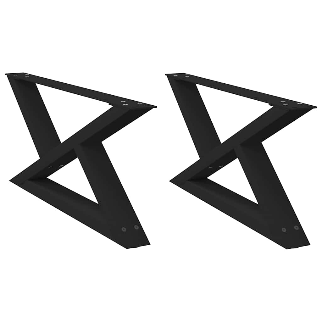 Pieds de table basse 2 pièces Noir 70 x (30-31,3) cm Acier - XIOS