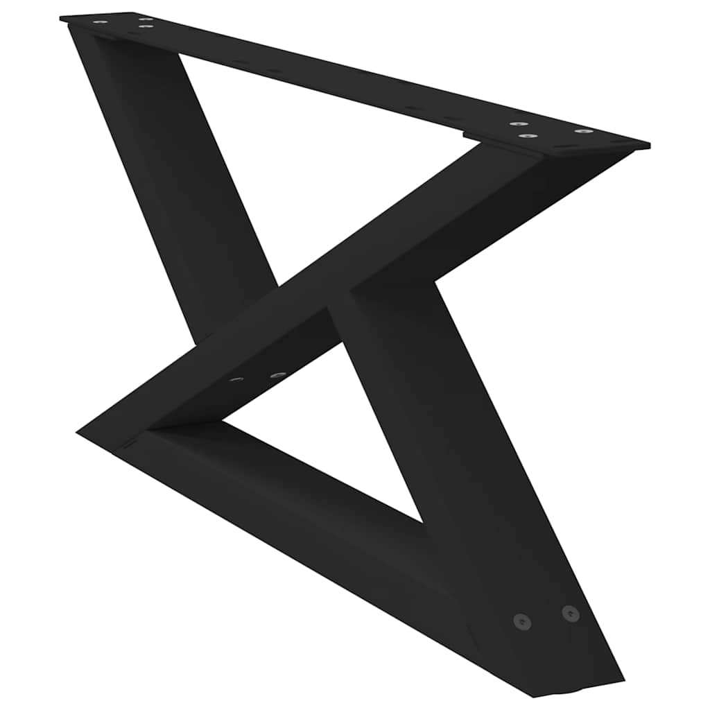 Pieds de table basse 2 pièces Noir 70 x (30-31,3) cm Acier - XIOS