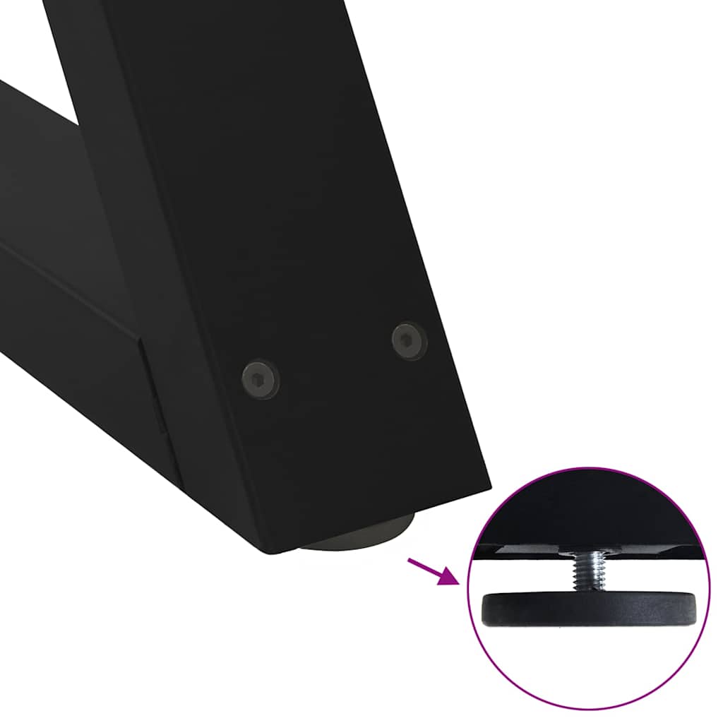 Pieds de table basse 2 pièces Noir 70 x (30-31,3) cm Acier - XIOS