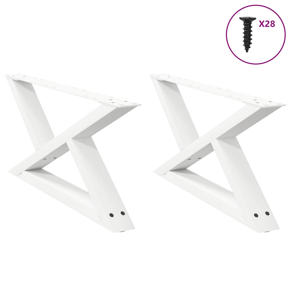 Pieds de table basse 2 pièces Blanc 70 x (30-31,3) cm Acier - XIOS