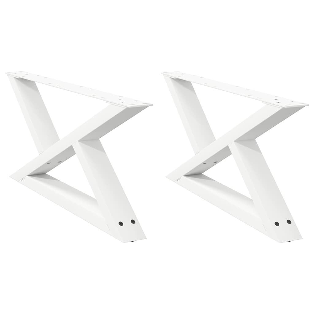 Pieds de table basse 2 pièces Blanc 70 x (30-31,3) cm Acier - XIOS