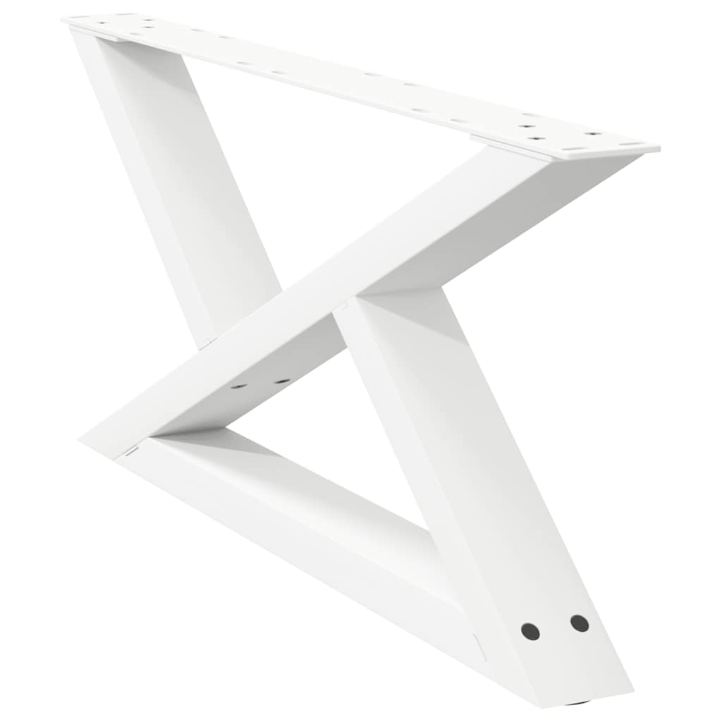 Pieds de table basse 2 pièces Blanc 70 x (30-31,3) cm Acier - XIOS