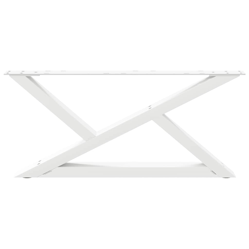 Pieds de table basse 2 pièces Blanc 70 x (30-31,3) cm Acier - XIOS