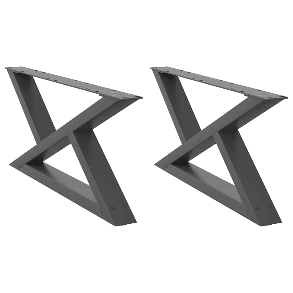 Pieds de table basse 2 pièces Anthracite 70 x (30-31,3) cm Acier - XIOS