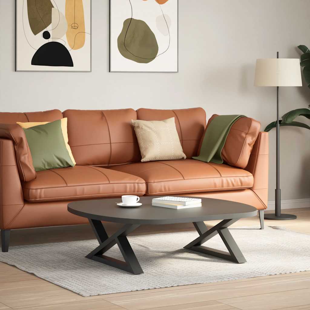 Pieds de table basse 2 pièces Anthracite 70 x (30-31,3) cm Acier - XIOS