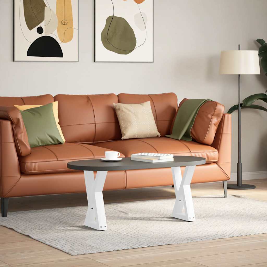 Pieds de table basse 2 pièces Blanc 38 x (42-43,3) cm Acier - XIOS