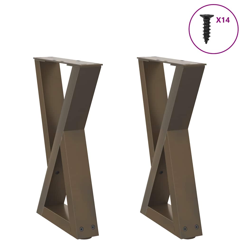 Pieds de table basse 2 pièces Acier naturel 38 x (42-43,3) cm Acier - XIOS