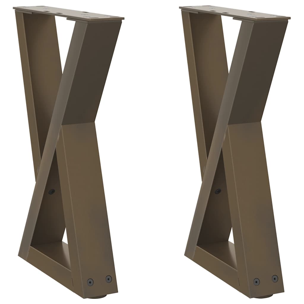 Pieds de table basse 2 pièces Acier naturel 38 x (42-43,3) cm Acier - XIOS