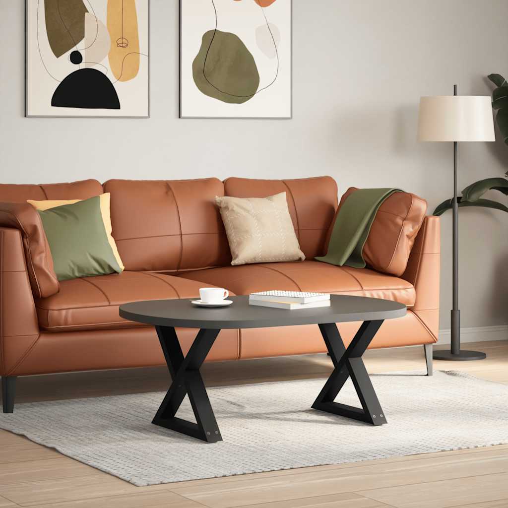 Pieds de table basse 2 pièces Noir 50 x (42-43,3) cm Acier