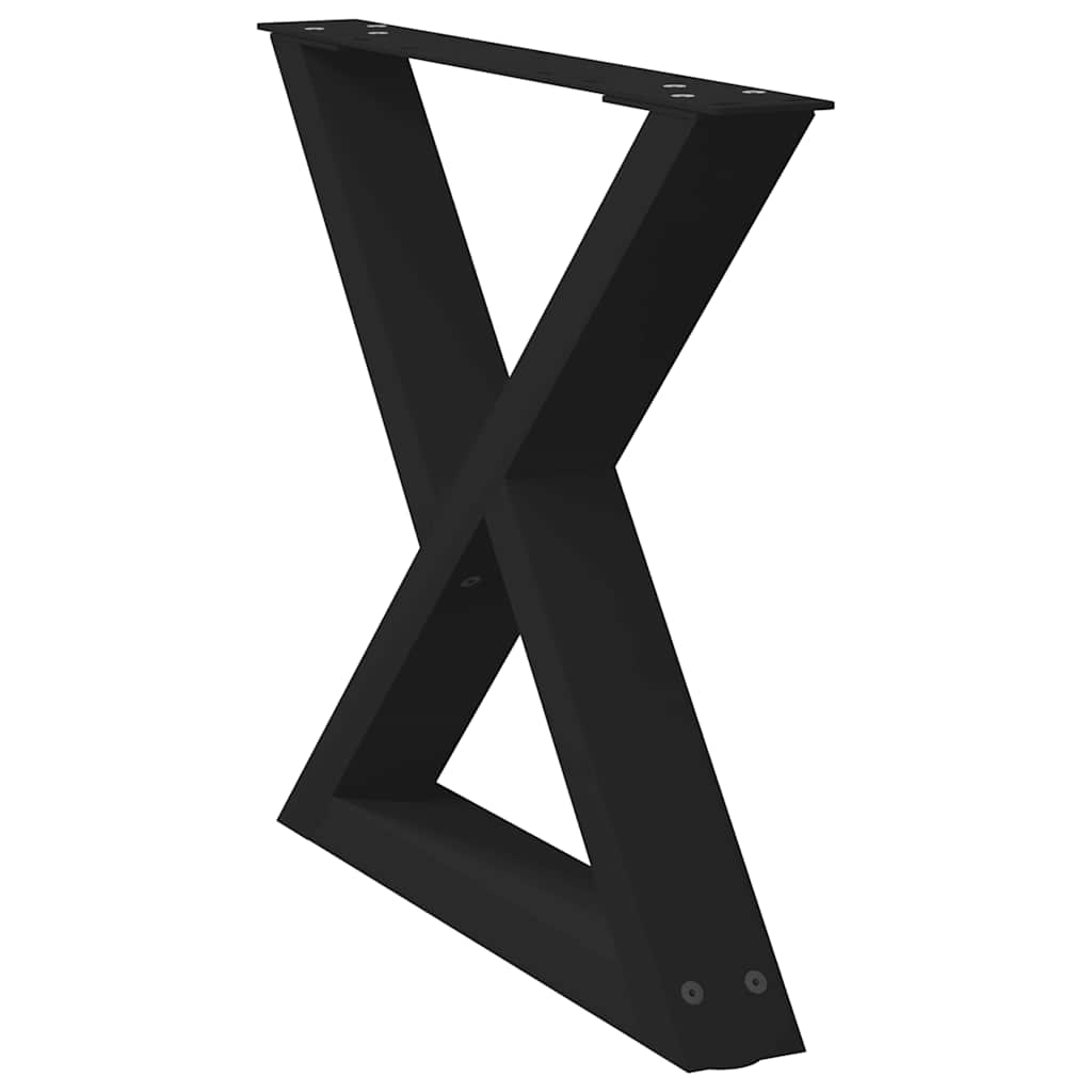Pieds de table basse 2 pièces Noir 50 x (42-43,3) cm Acier