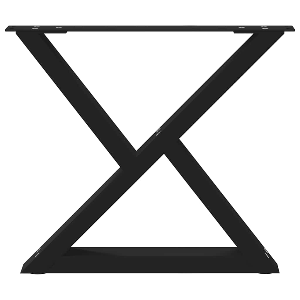 Pieds de table basse 2 pièces Noir 50 x (42-43,3) cm Acier