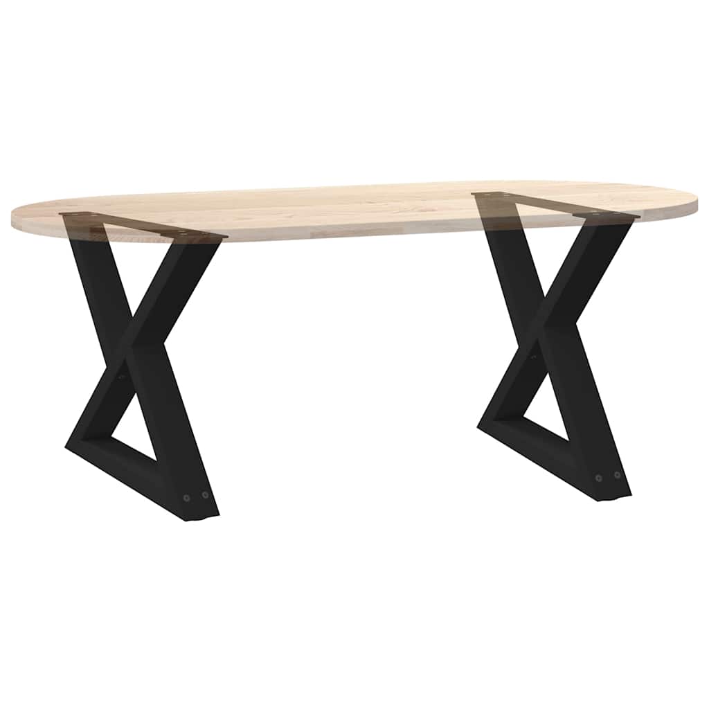 Pieds de table basse 2 pièces Noir 50 x (42-43,3) cm Acier