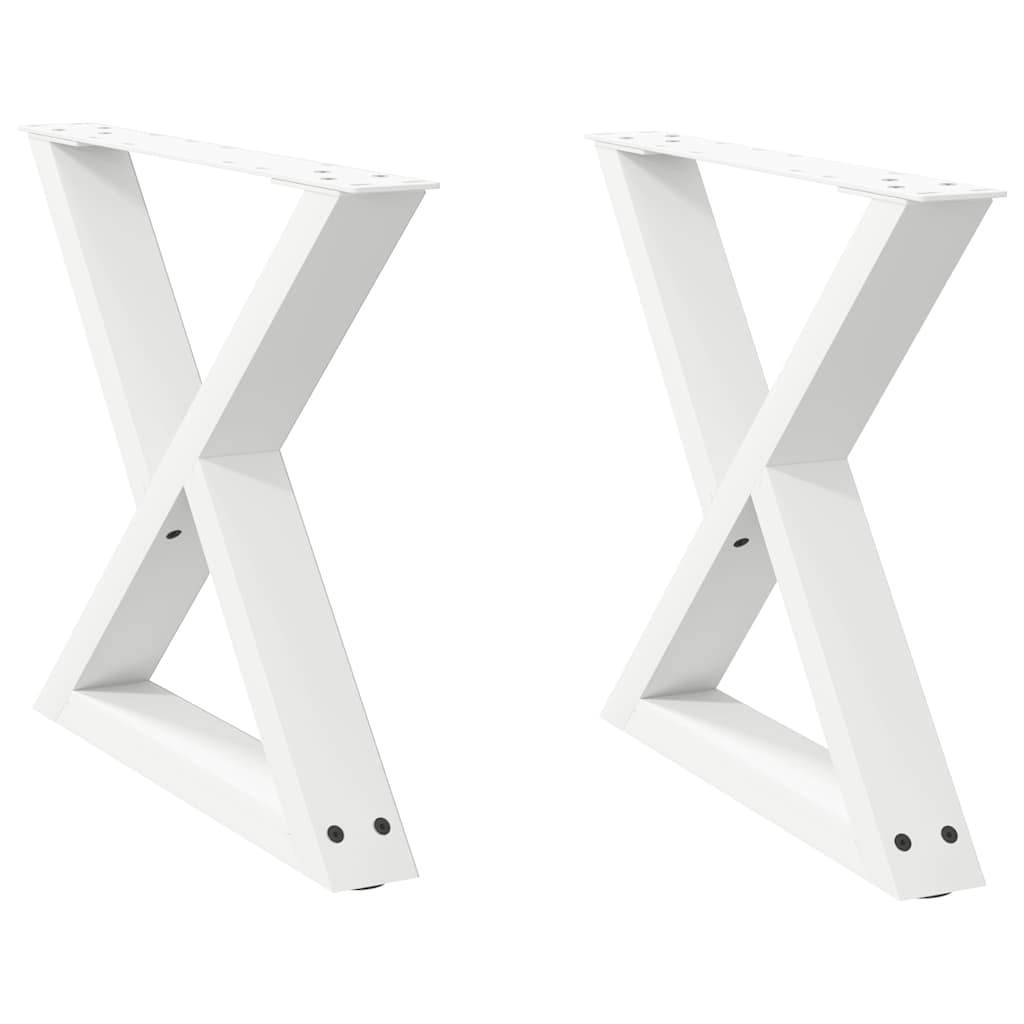 Pieds de table basse 2 pièces Blanc 50 x (42-43,3) cm Acier - XIOS
