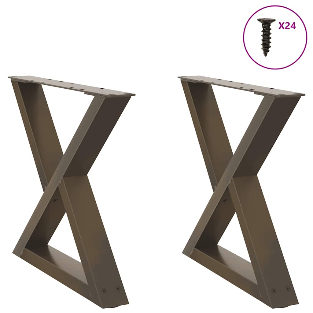 Pieds de table basse 2 pièces Acier naturel 50 x (42-43,3) cm Acier - XIOS