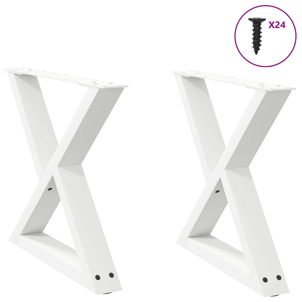 Pieds de table basse 2 pièces Blanc 60 x (42-43,3) cm Acier - XIOS