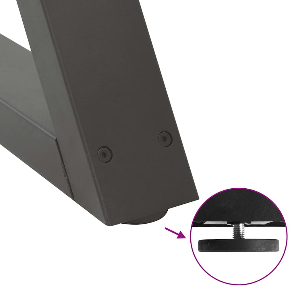 Pieds de table basse 2 pièces Anthracite 60 x (42-43,3) cm Acier - XIOS