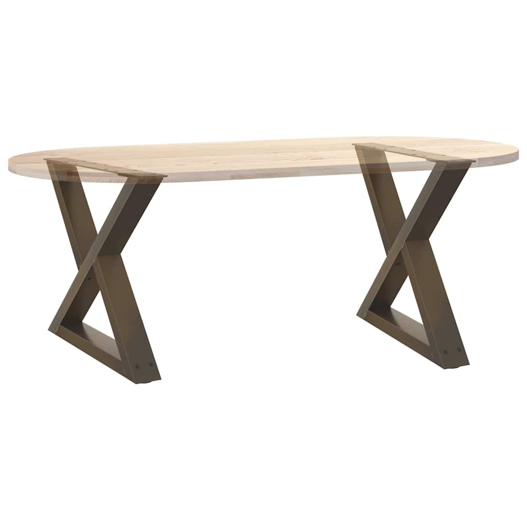 Pieds de table basse 2 pièces Acier naturel 60 x (42-43,3) cm Acier - XIOS