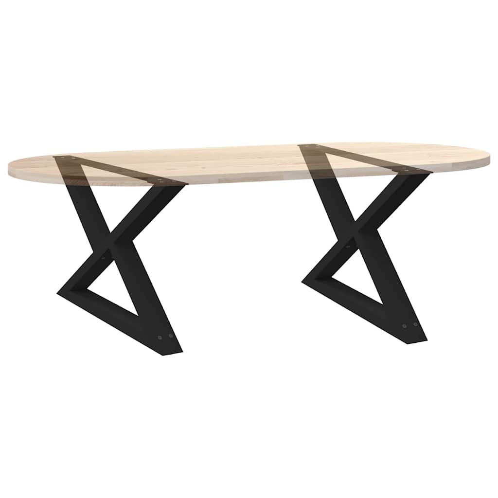 Pieds de table basse 2 pièces Noir 70 x (42-43,3) cm Acier - XIOS