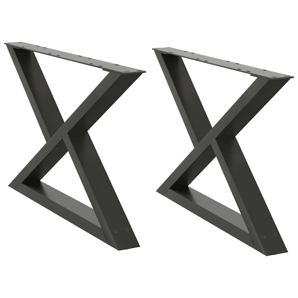 Pieds de table basse 2 pièces Anthracite 70 x (42-43,3) cm Acier - XIOS