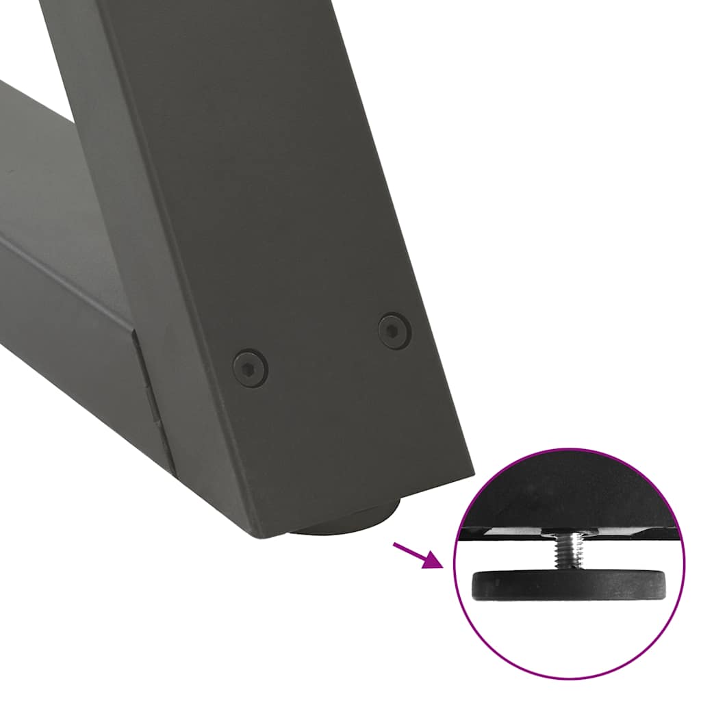 Pieds de table basse 2 pièces Anthracite 70 x (42-43,3) cm Acier - XIOS