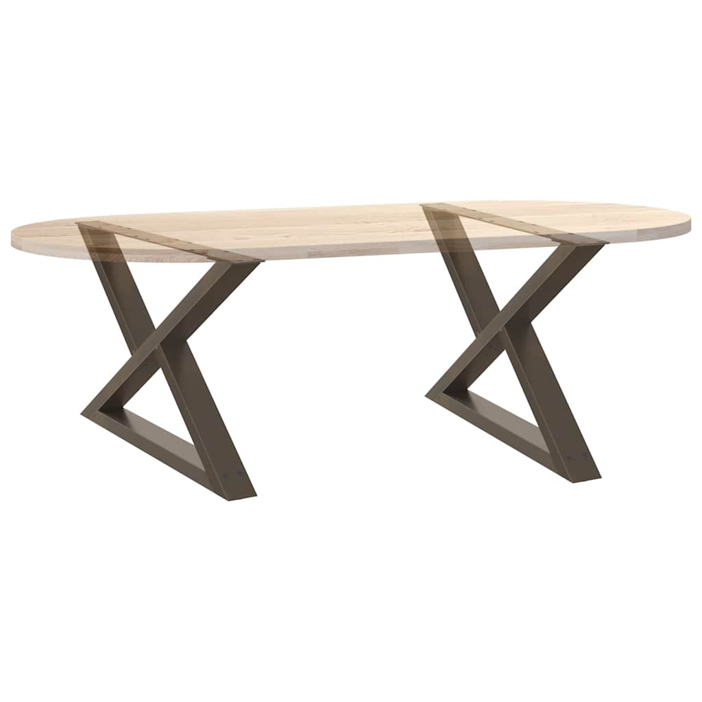 Pieds de table basse 2 pièces Acier naturel 70 x (42-43,3) cm Acier - XIOS