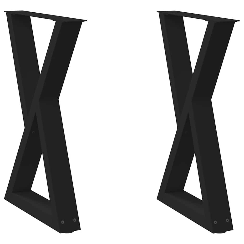 Pieds de table à manger 2 pièces Noir 50 x (72-73,3) cm Acier - XIOS