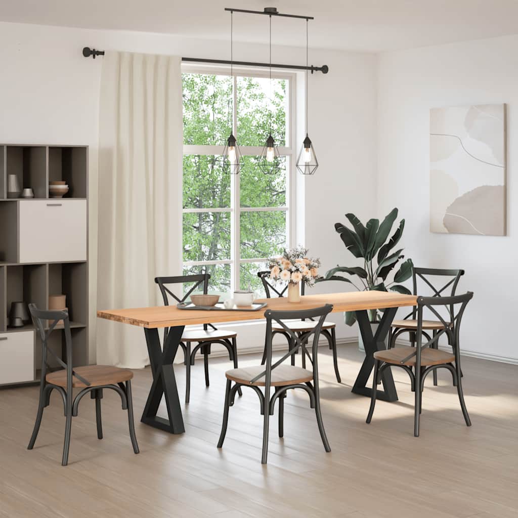 Pieds de table à manger 2 pièces Noir 50 x (72-73,3) cm Acier - XIOS