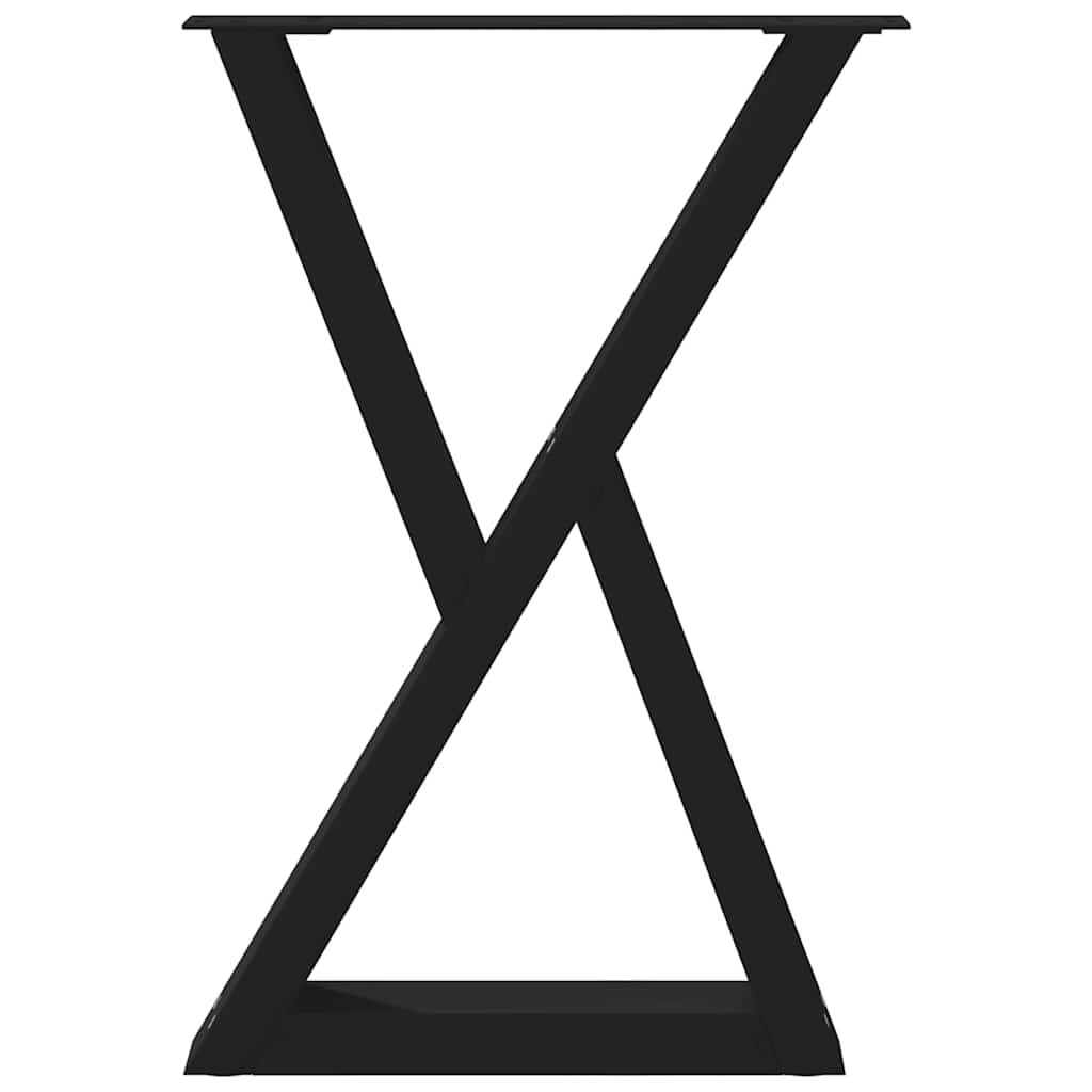 Pieds de table à manger 2 pièces Noir 50 x (72-73,3) cm Acier - XIOS