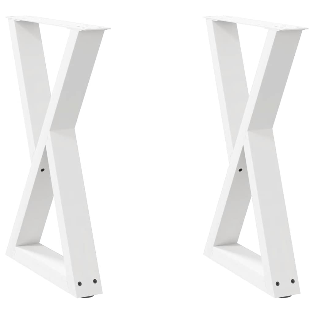 Pieds de table à manger 2 pièces Blanc 50 x (72-73,3) cm Acier - XIOS