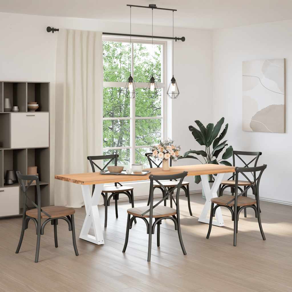 Pieds de table à manger 2 pièces Blanc 50 x (72-73,3) cm Acier - XIOS