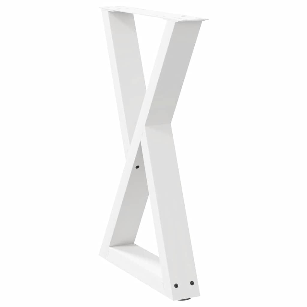 Pieds de table à manger 2 pièces Blanc 50 x (72-73,3) cm Acier - XIOS
