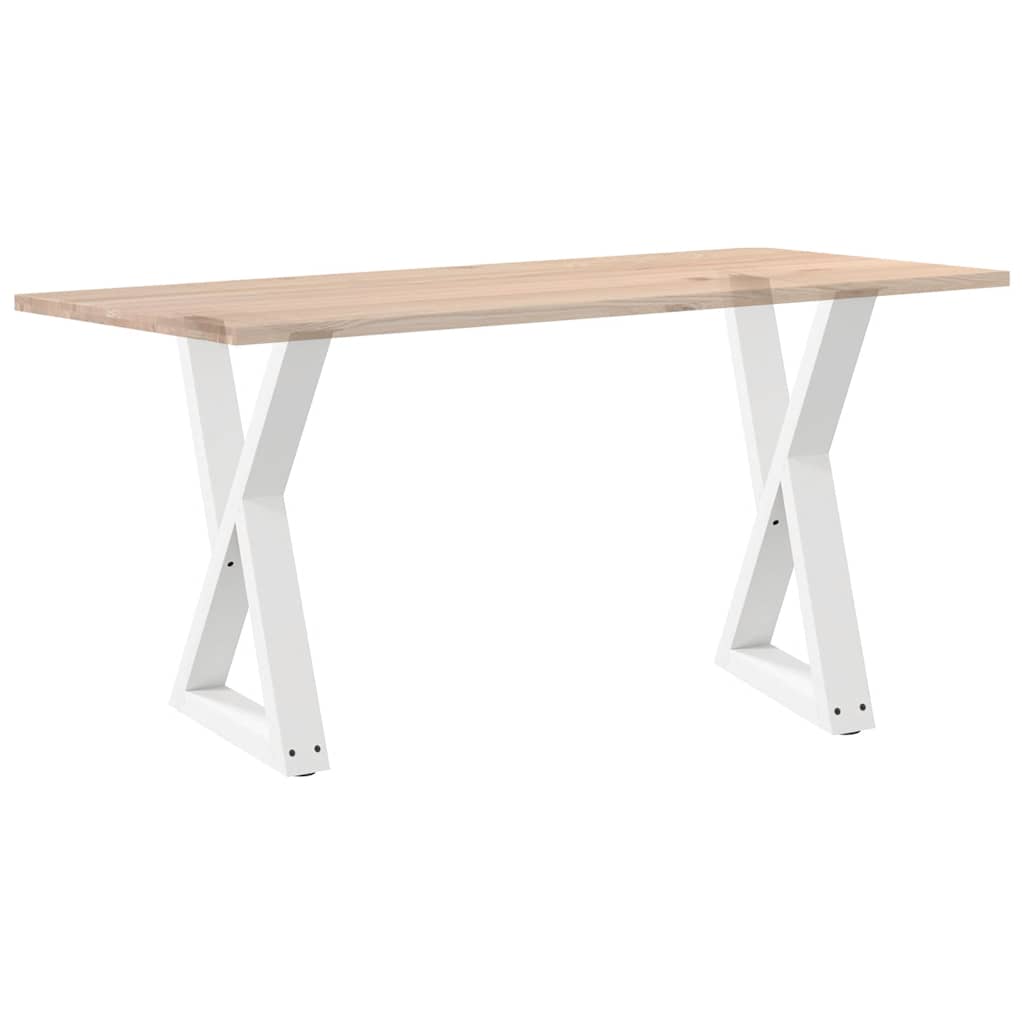 Pieds de table à manger 2 pièces Blanc 50 x (72-73,3) cm Acier - XIOS