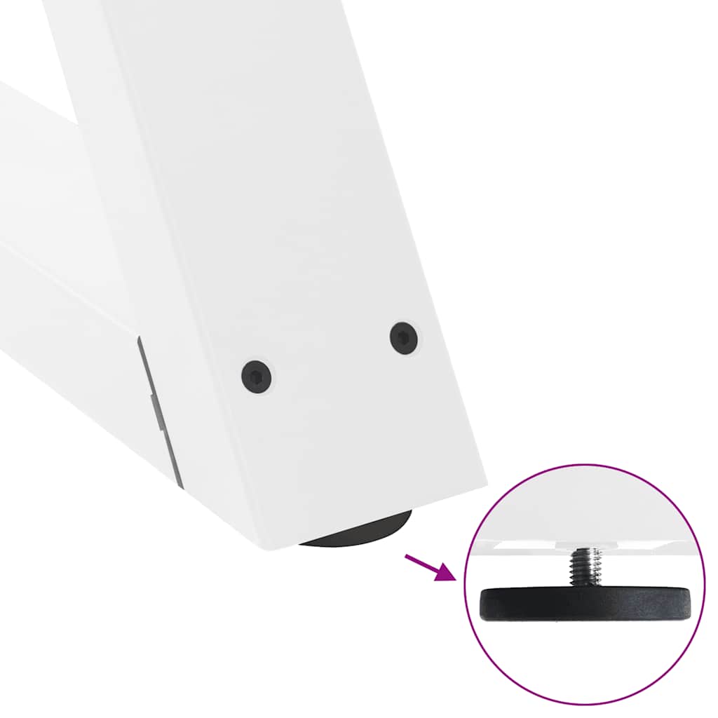 Pieds de table à manger 2 pièces Blanc 50 x (72-73,3) cm Acier - XIOS