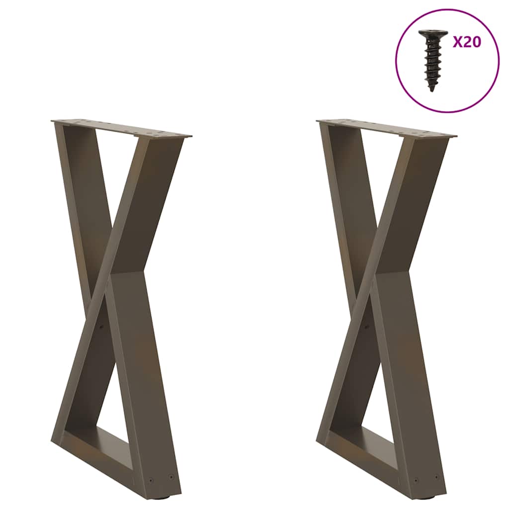 Pieds de table à manger 2 pièces Acier naturel 50 x (72-73,3) cm Acier - XIOS