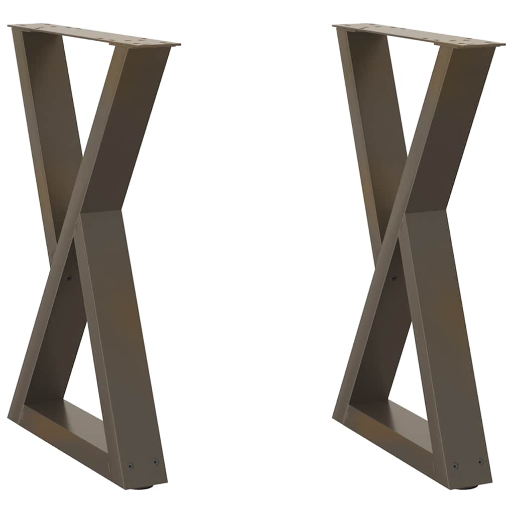Pieds de table à manger 2 pièces Acier naturel 50 x (72-73,3) cm Acier - XIOS