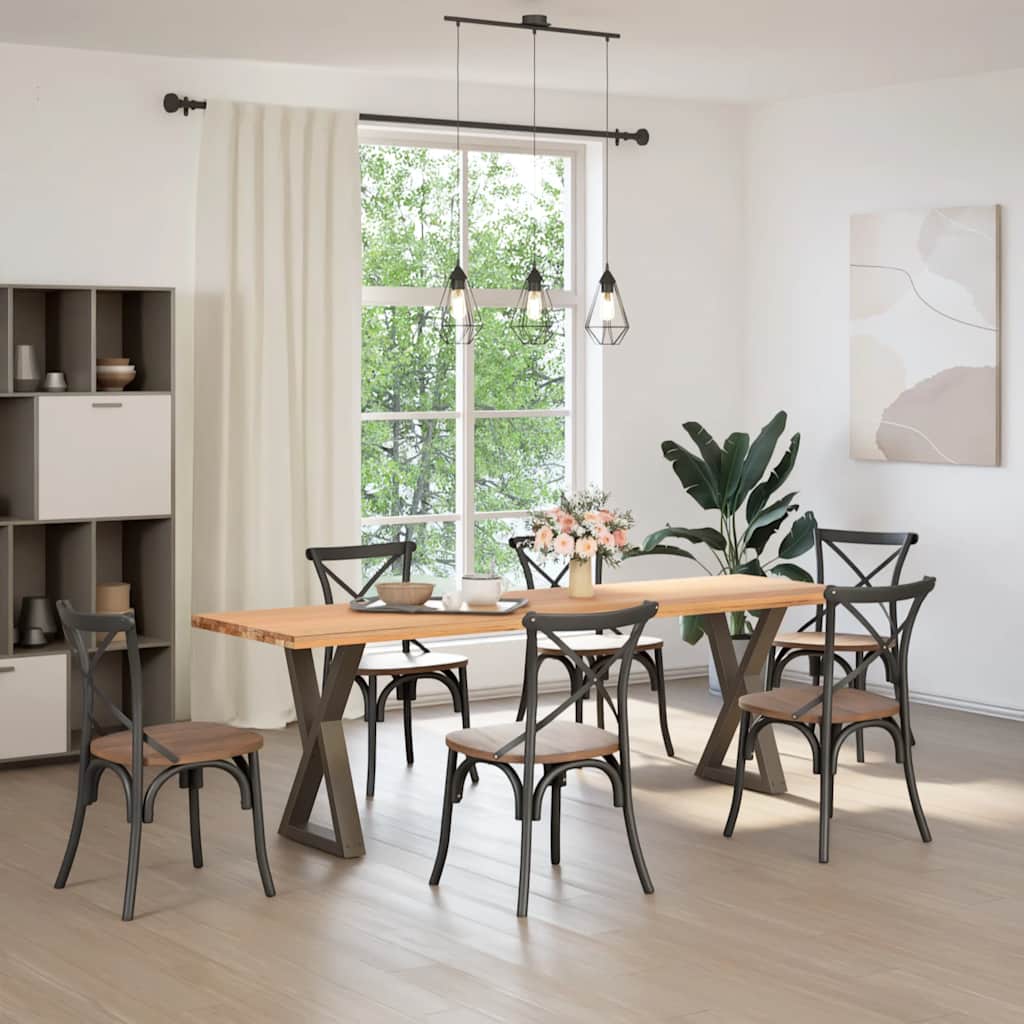 Pieds de table à manger 2 pièces Acier naturel 50 x (72-73,3) cm Acier - XIOS