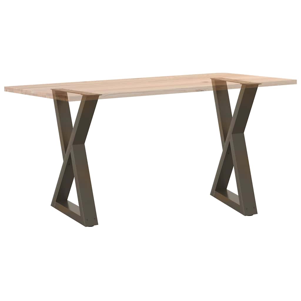 Pieds de table à manger 2 pièces Acier naturel 50 x (72-73,3) cm Acier - XIOS