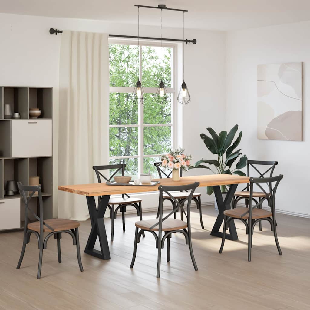 Pieds de table à manger 2 pièces Noir 60 x (72-73,3) cm Acier - XIOS